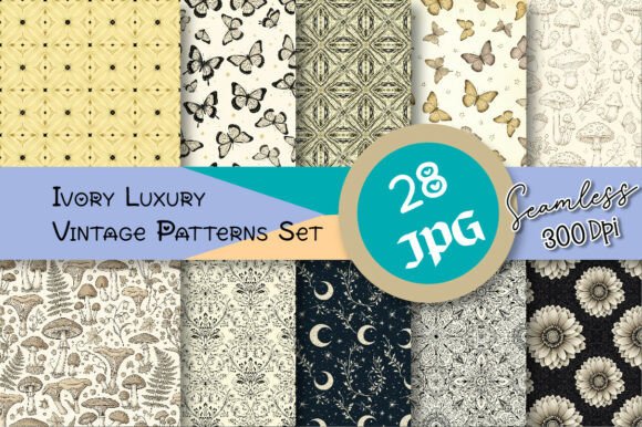 Download Ivory Luxury Vintage Patterns Set - Pattern Collection