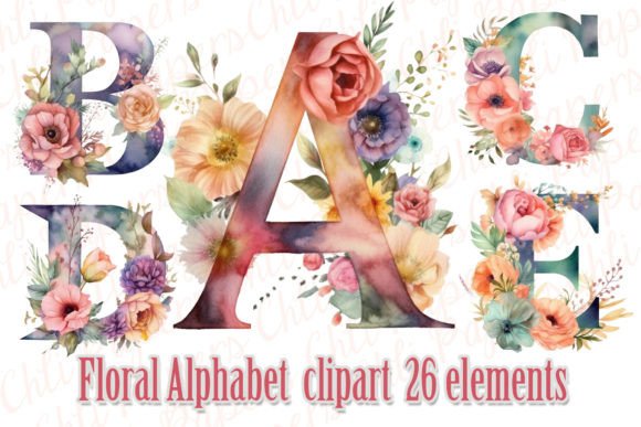Download Floral Alphabet Clipart,Floral Letters - Floral alphabet Collection