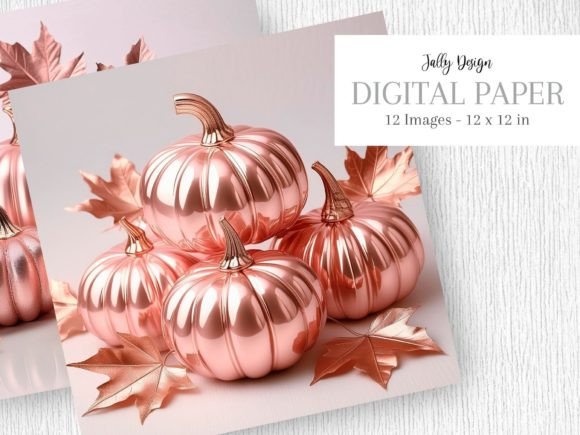 Download Rose Gold Foil Autumn Pumpkin Collection - Collection Collection