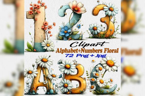 Download Watercolor Floral Alphabet and Letters - Floral alphabet Collection