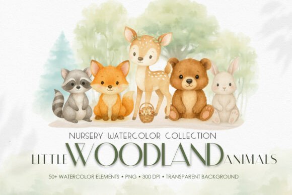 Download Woodland Animals Watercolor Clipart Set - Clipart set Collection