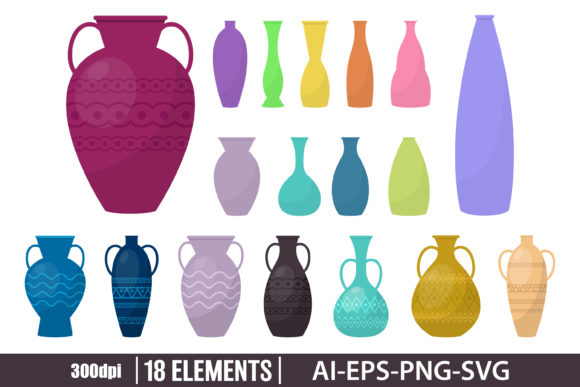 Download Flower Vase Clipart Set - Clipart set Collection