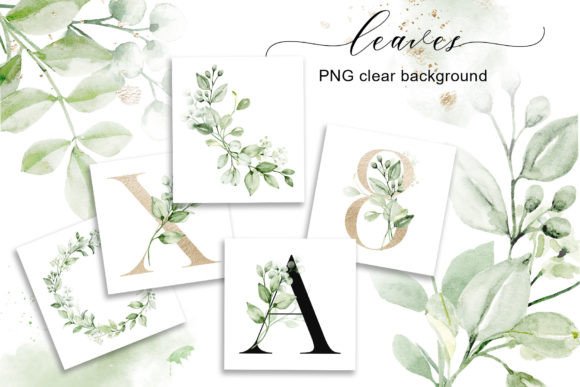 Download Leaves Clipart Set, Alphabet Png. - Clipart set Collection