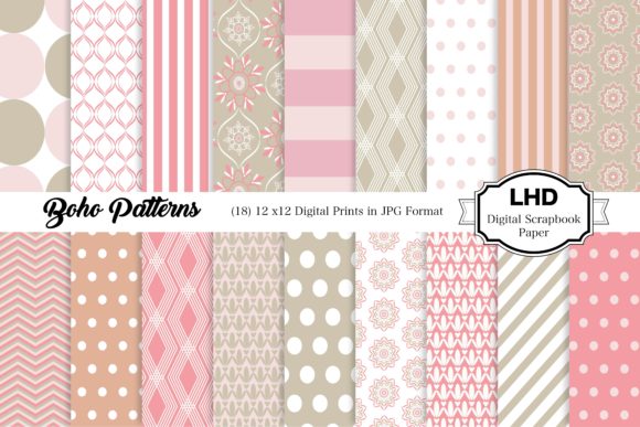 Download Boho Neutral Digital Paper Patterns - Pattern Collection
