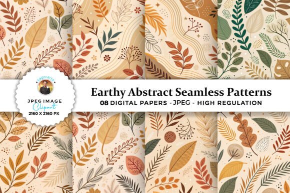 Download Earthy Abstract Seamless Patterns - Pattern Collection