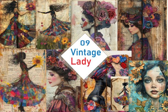 Download 9 Vintage Lady Art Prints - Art prints Collection