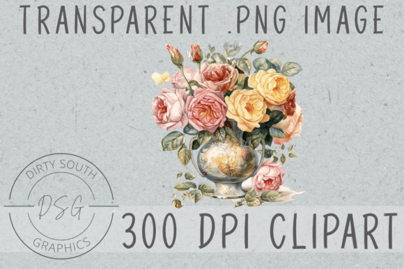 Download Watercolor Flowers in Vase Clip Art - Flowers in vase Collection