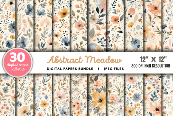 Download Abstract Meadow Flower Pattern Bundle - Pattern Collection