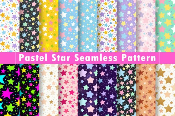 Download Pastel Star Seamless Pattern Bundle - Premium Resources