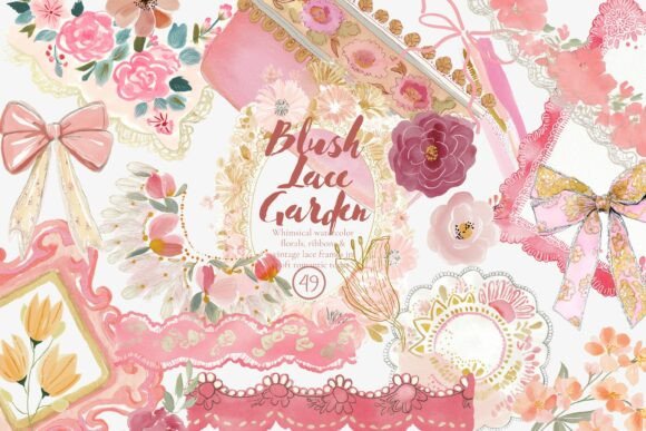 Download Blush Lace Clipart Set - Clipart set Collection