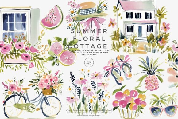 Download Summer Watercolor Clipart Set - Clipart set Collection