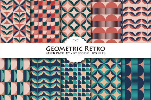 Download Geometric Retro Digital Paper, Patterns - Pattern Collection